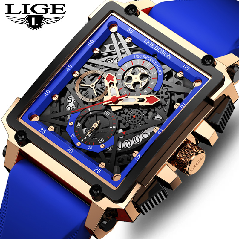 Silicone Band Replacement - LIGE Men's Sports Chronograph Wrist Watch