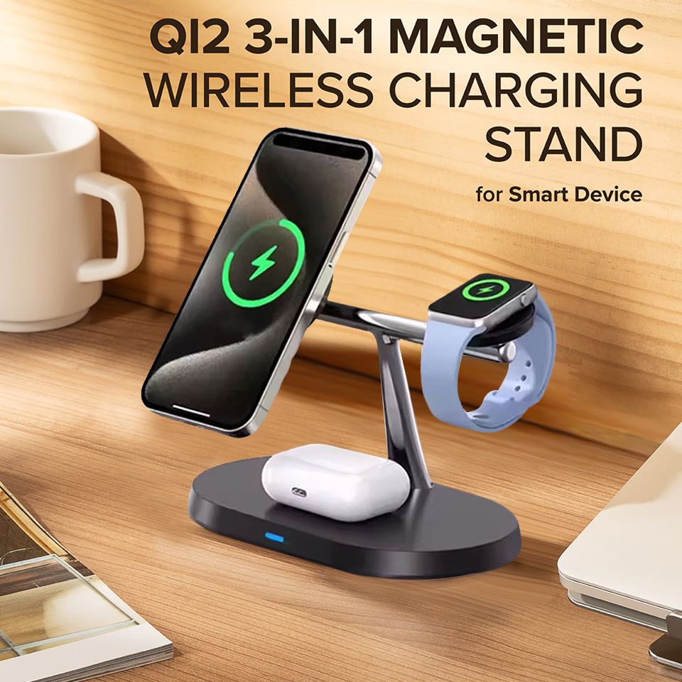 Wireless Charger Watch - 3 in 1 Magnetic Wireless Charger