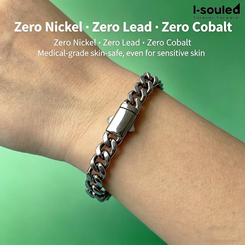 7mm Titanium Cuban Link Chain  - Ceramic Link Bracelet recension och pris