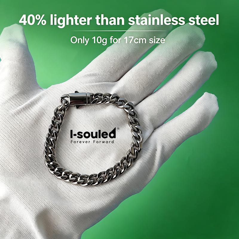 7mm Titanium Cuban Link Chain  - Ceramic Link Bracelet recension och pris