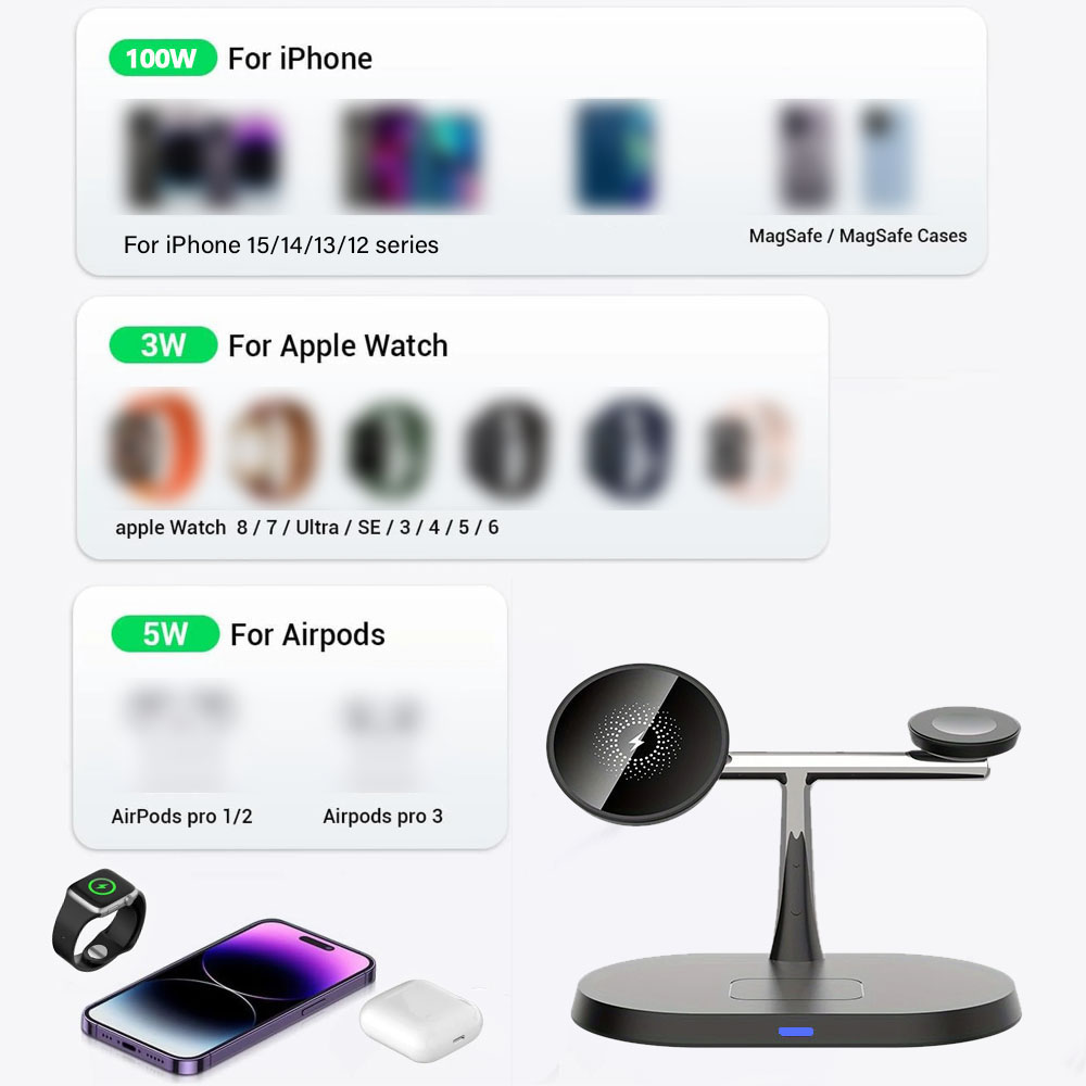 3 in 1 Magnetic Wireless Charg - Wireless Charger Watch recension och pris