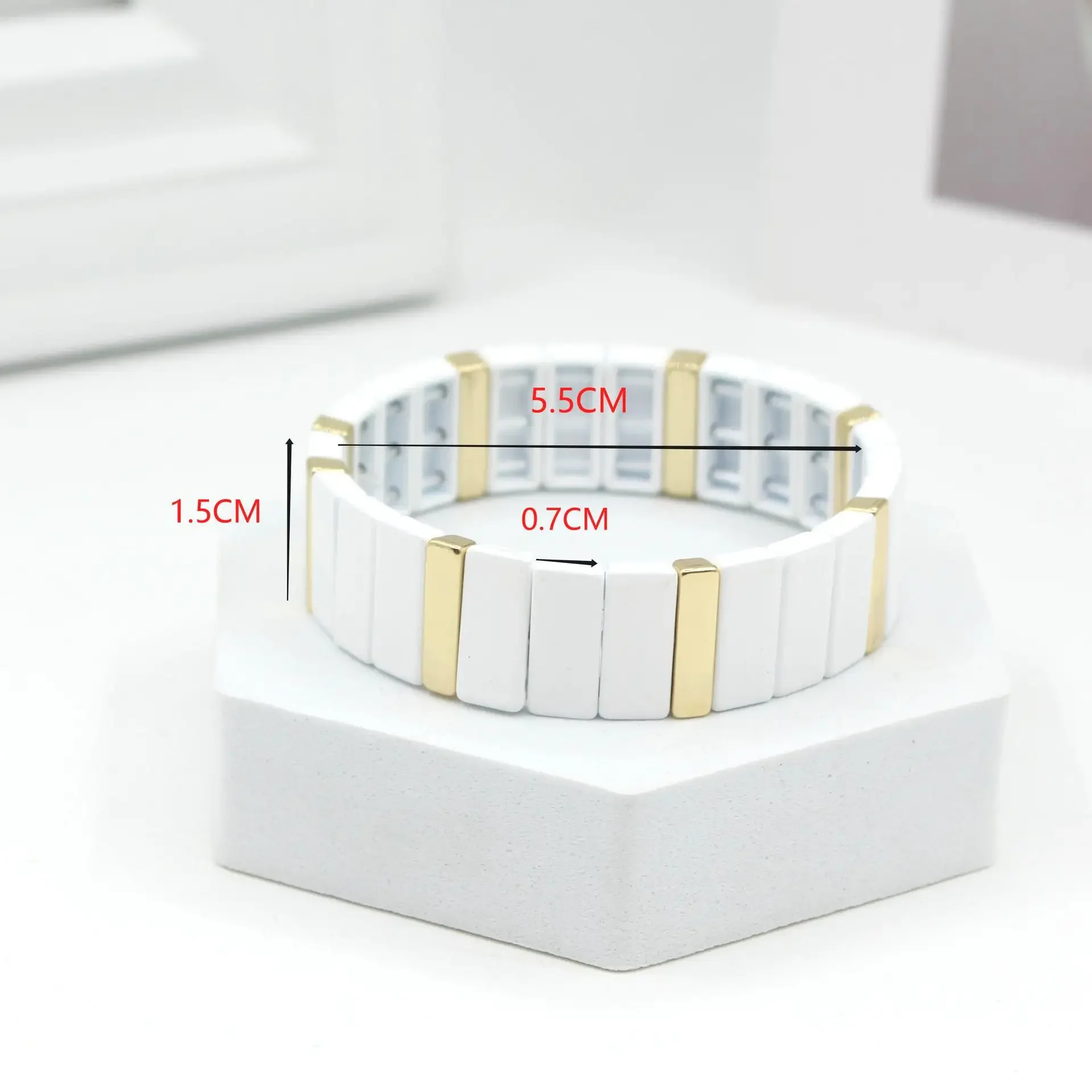 Bohemian Enamel White Cold Win - Ceramic Link Bracelet recension och pris