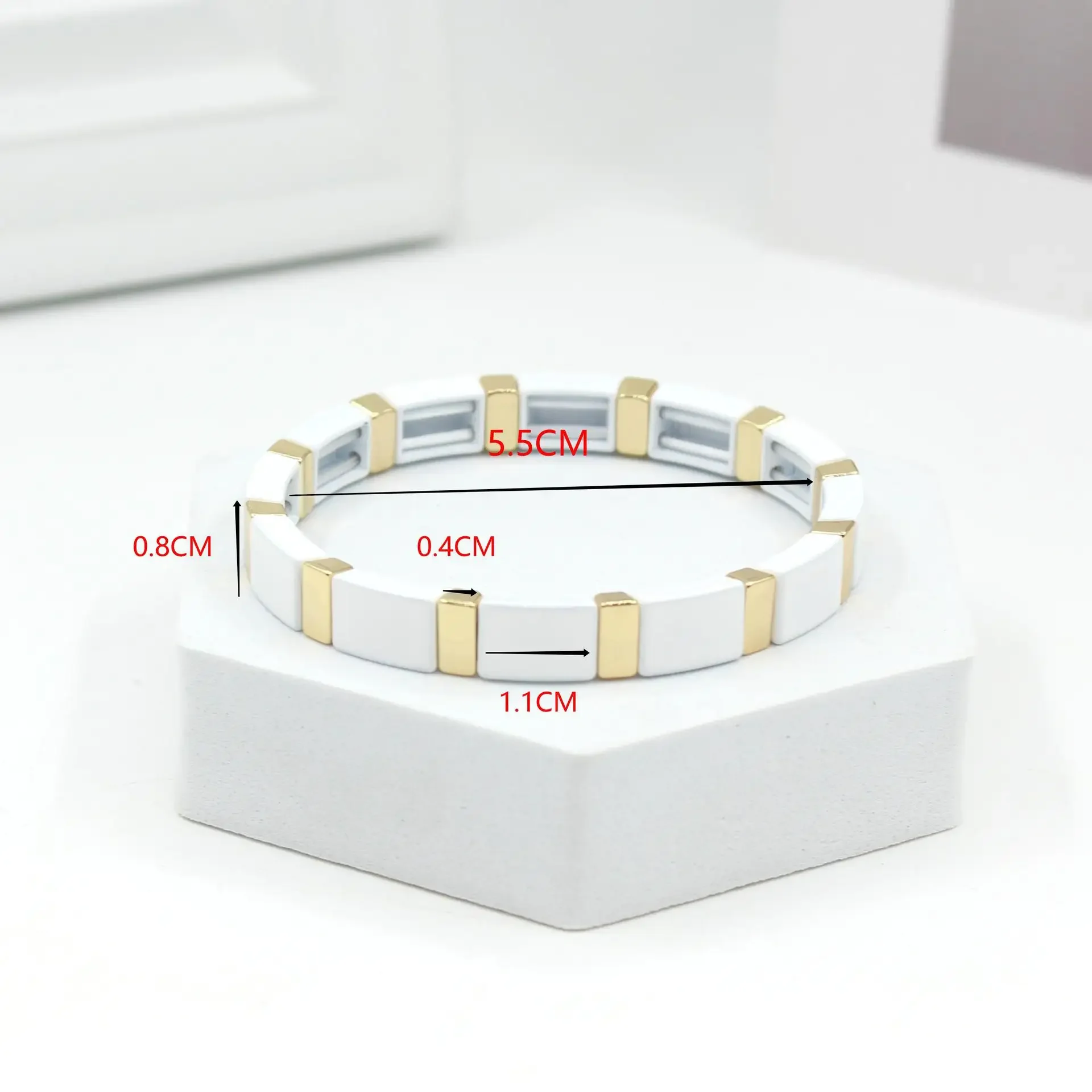 Bohemian Enamel White Cold Win - Ceramic Link Bracelet recension och pris