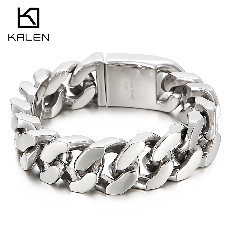 KALEN 22cm Stainless Steel Lin - Ceramic Link Bracelet recension och pris
