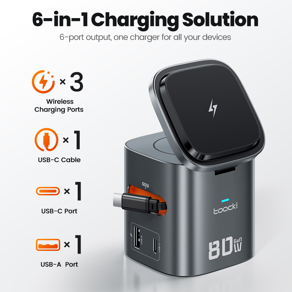 Toocki 80W 6-in-1 GaN Charging - Wireless Charger Watch recension och pris